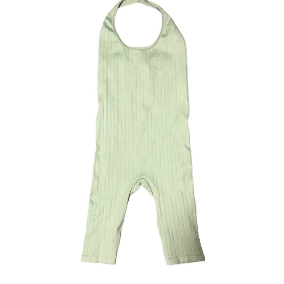 Zara seamless contour halter ribbed jumpsuit mint green XS/S - Picture 1 of 7